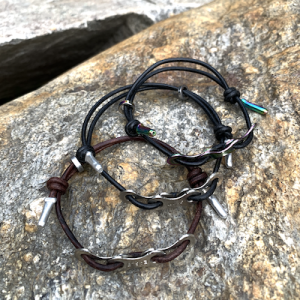 Leather and Chain Link Bracelet